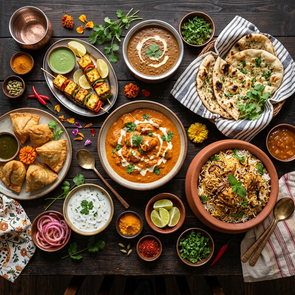 Authentic Indian Food Spread